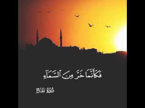 فَكَأَنَّمَا خَرَّ مِنَ السَّمَاءِ